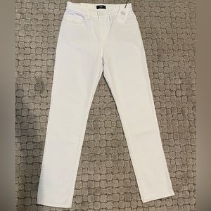 7 For All Mankind Peggi High Waist Straight Leg Jeans In Clean White NWT